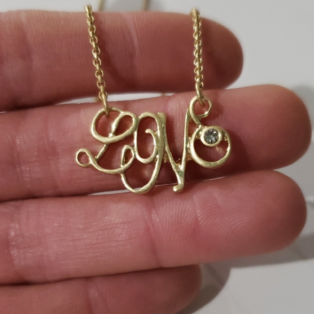 NWT LIA SOPHIA LOVE SCRIPT NECKLACE